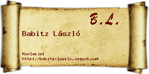 Babitz László névjegykártya
